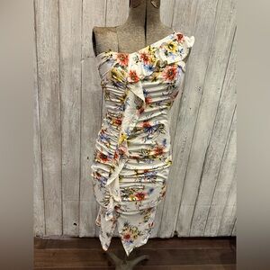 Cozy Casual One-Shoulder Floral Dress - Cream